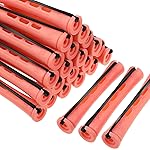 WILLBOND 60 Pcs Short Perm Rods Natural Hair Perm Rods with Elastic Rubber Band Non Slip Plastic Perming Cold Wave Kit for Women Hairdressing Styling Tool(0.5 Inch,Orange)