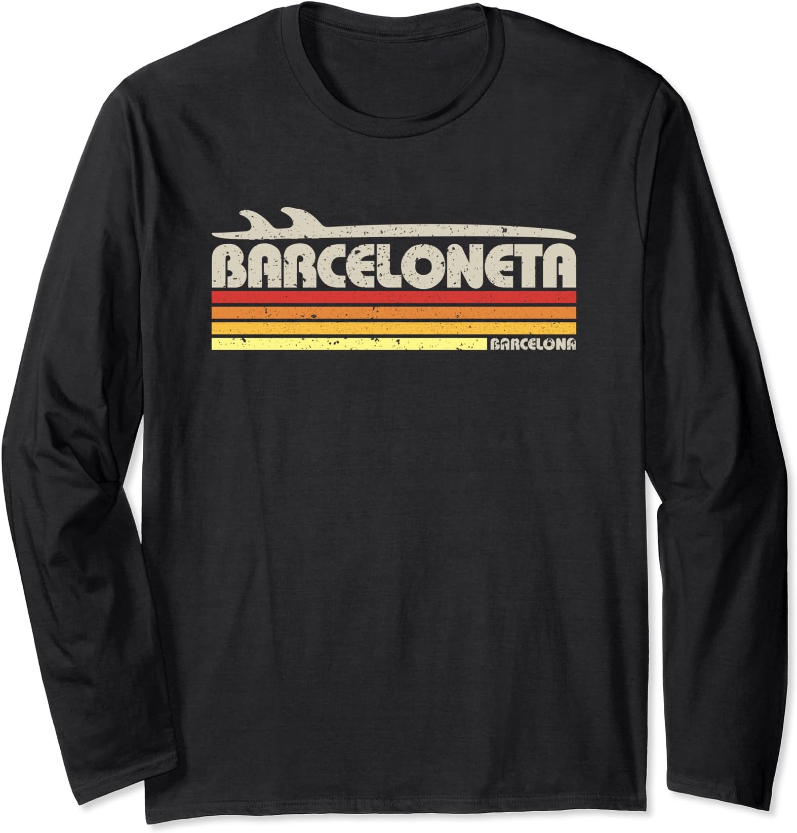 バルセロネータ バルセロナ - レトロサーフ 長袖Tシャツ
