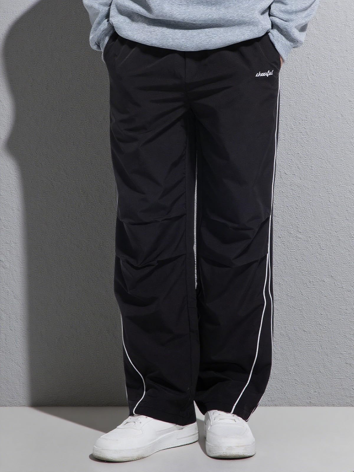 HAWILAND Pantalon de jogging baggy pour homme, long, léger, large, avec poches, pour le sport, la gym, le fitness