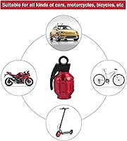 Vista 5 de SINGARO Tapón de válvula de neumático de aluminio, impermeable y a prueba de polvo, accesorios universales para SUV, automóvil, bicicleta y Rojo