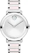 Movado Bold Women’s Stainless Steel Crystal-Set Watch – Swiss Quartz Movement, 3 ATM Water Resistant Luxury Timepiece, Gift for Her -34mm