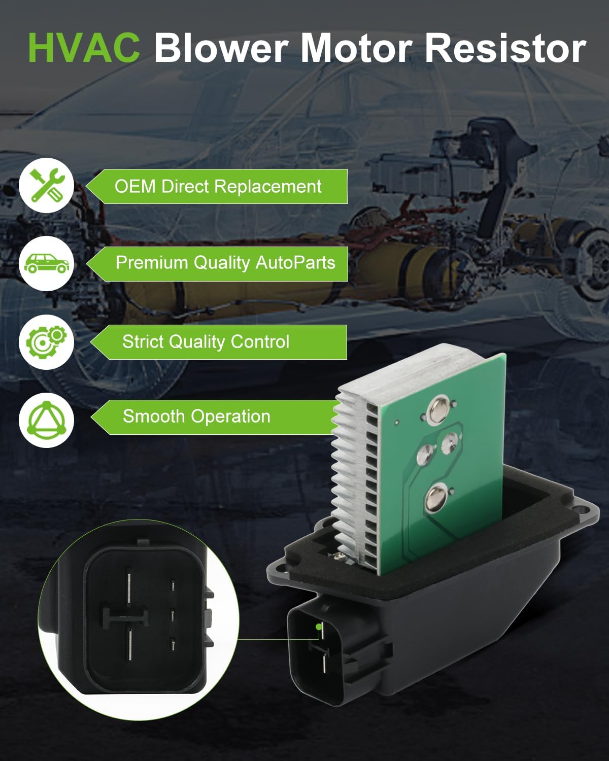 SCITOO Air Conditioning Heater HVAC Blower Motor Resistor for 1999-2011 for Ford Crown Victoria,2000-2009 for Lincoln Town Car,2001-2011 for Mercury Grand Marquis,OE-RU-572 Resistor,8W7Z19E624A,YH1826