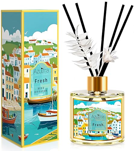 Juego de difusor de varillas de 6.7 onzas, difusor de aroma fresco para el hogar con 6 varillas, difusor de aceite esencial para decoración de