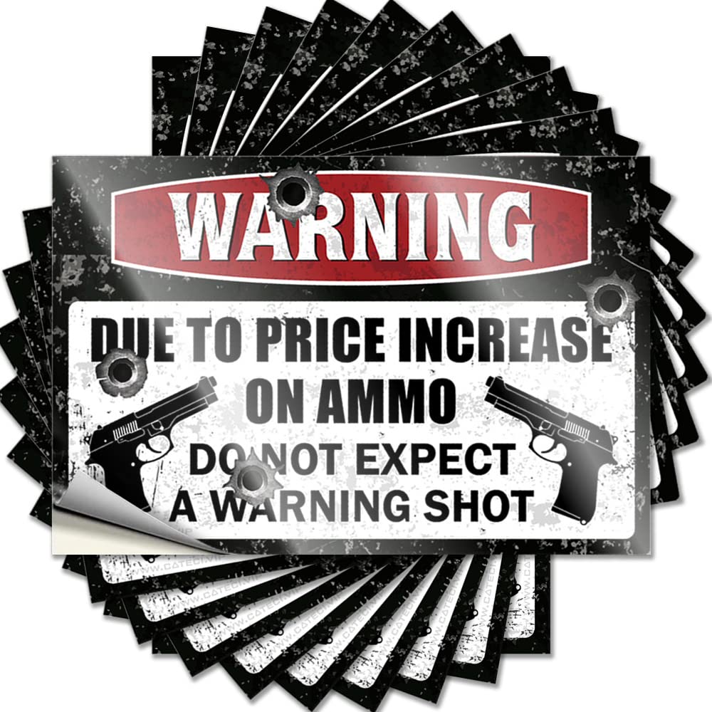 Saying Front Door Decor Durable Vinyl - Warning Due to Price Increase of Ammo Bottle for Alcohol Use(12X18CM)