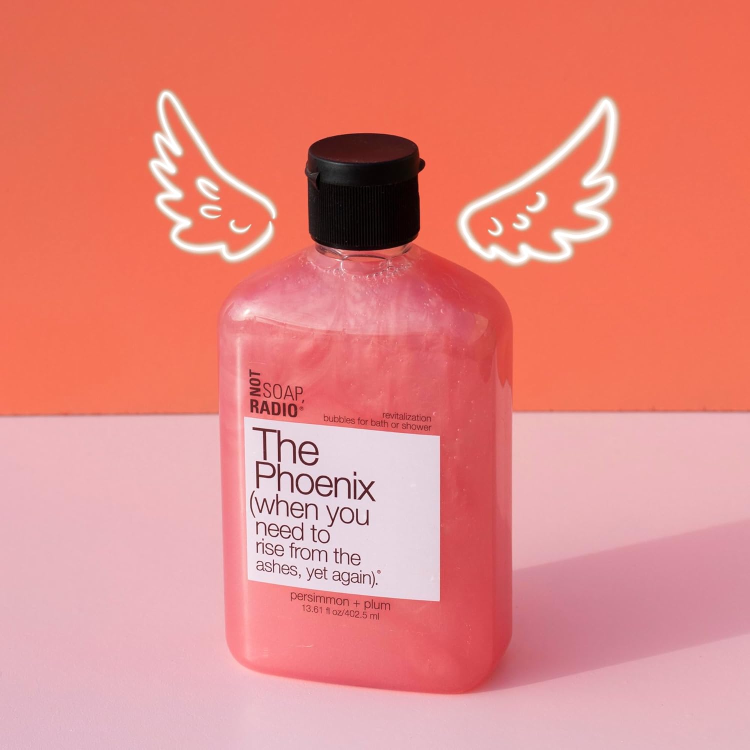 Not Soap, Radio The Phoenix | Persimmon and Plum with Bergamot Aloe Vera and Gentian Extracts, Moisturizing Body Wash for Women and Men | Paraben and Sulfate Free