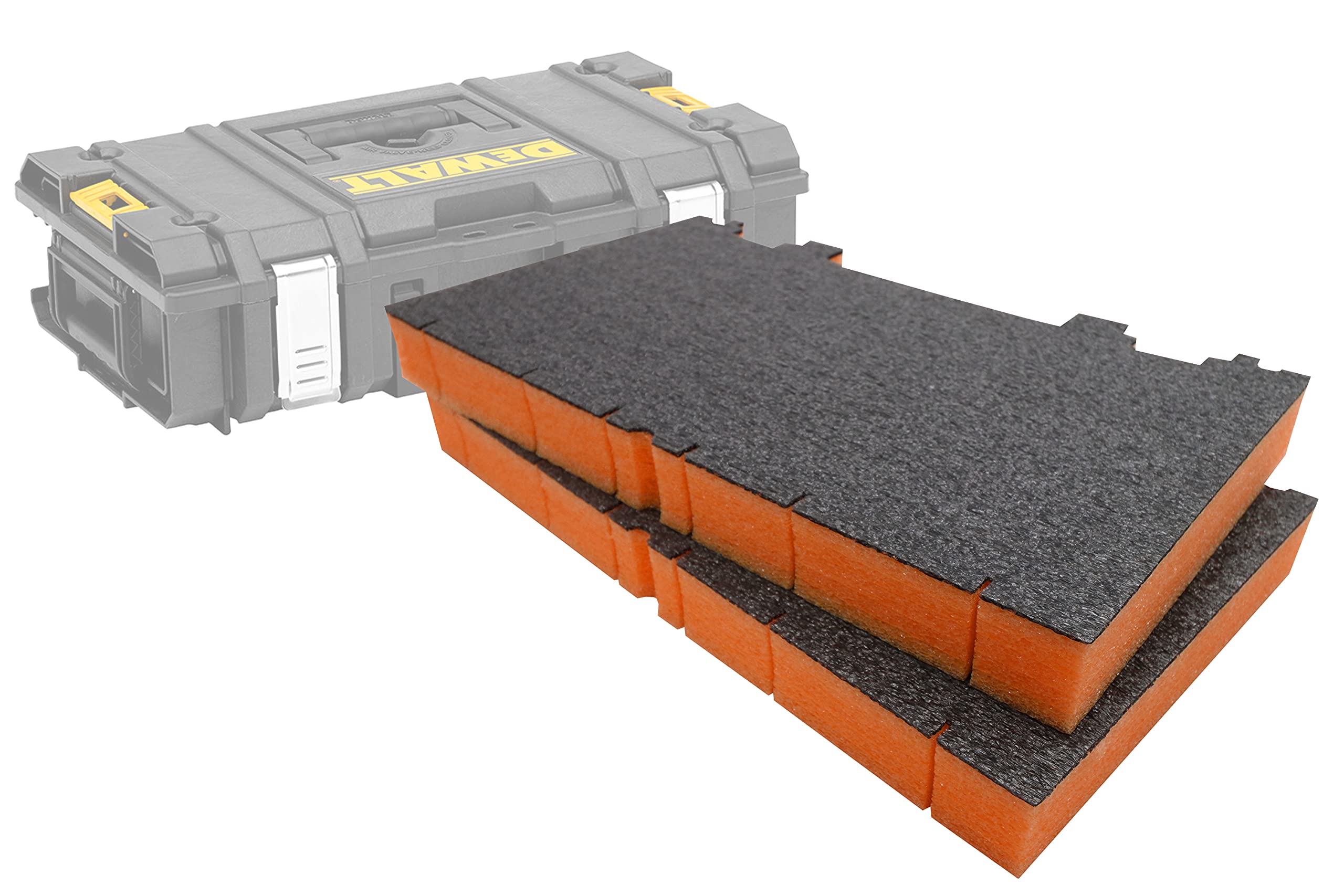 Shadow Foam Inserts – Toughsystem DS150 Insert [Orange 50mm Twin Pack] Customisable Foam for DeWalt Toughsystem Toolboxes | Ideal for Lean, 5S, Kaizen & Custom Organisers
