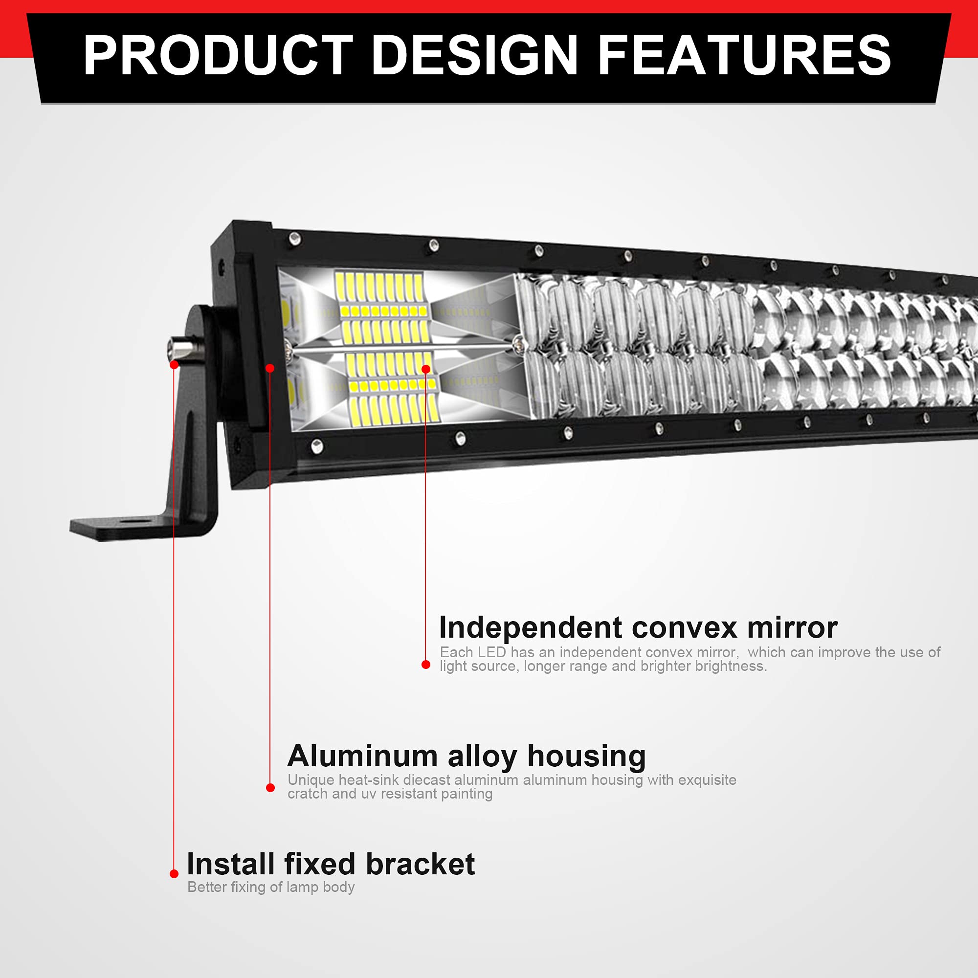 Amazon.co.jp: ASLONG 52インチ LEDライトバー 300W 5D スポット