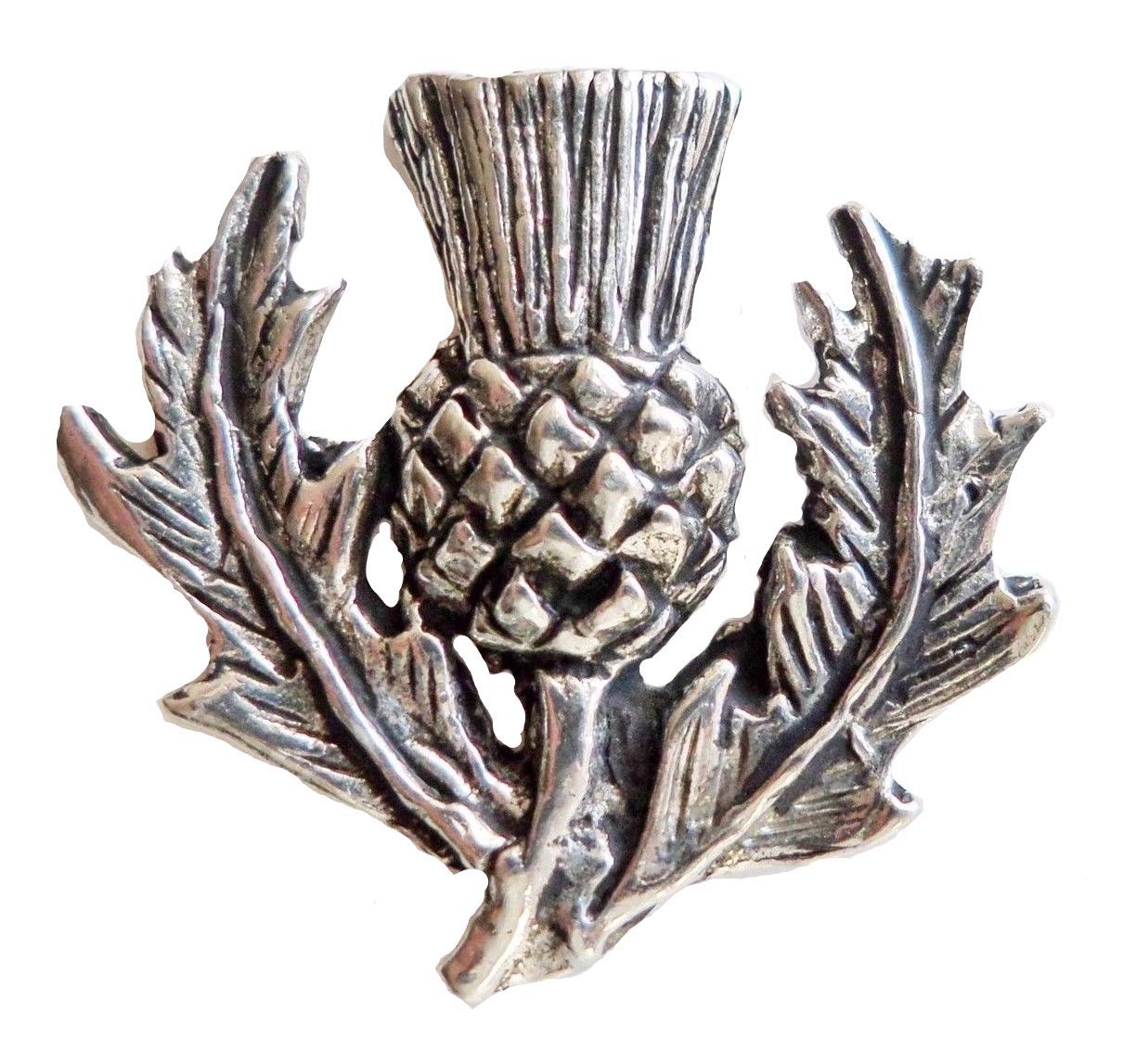 Scottish Thistle Pin Badge - Hand Made in Cornwall, England in Solid Pewter