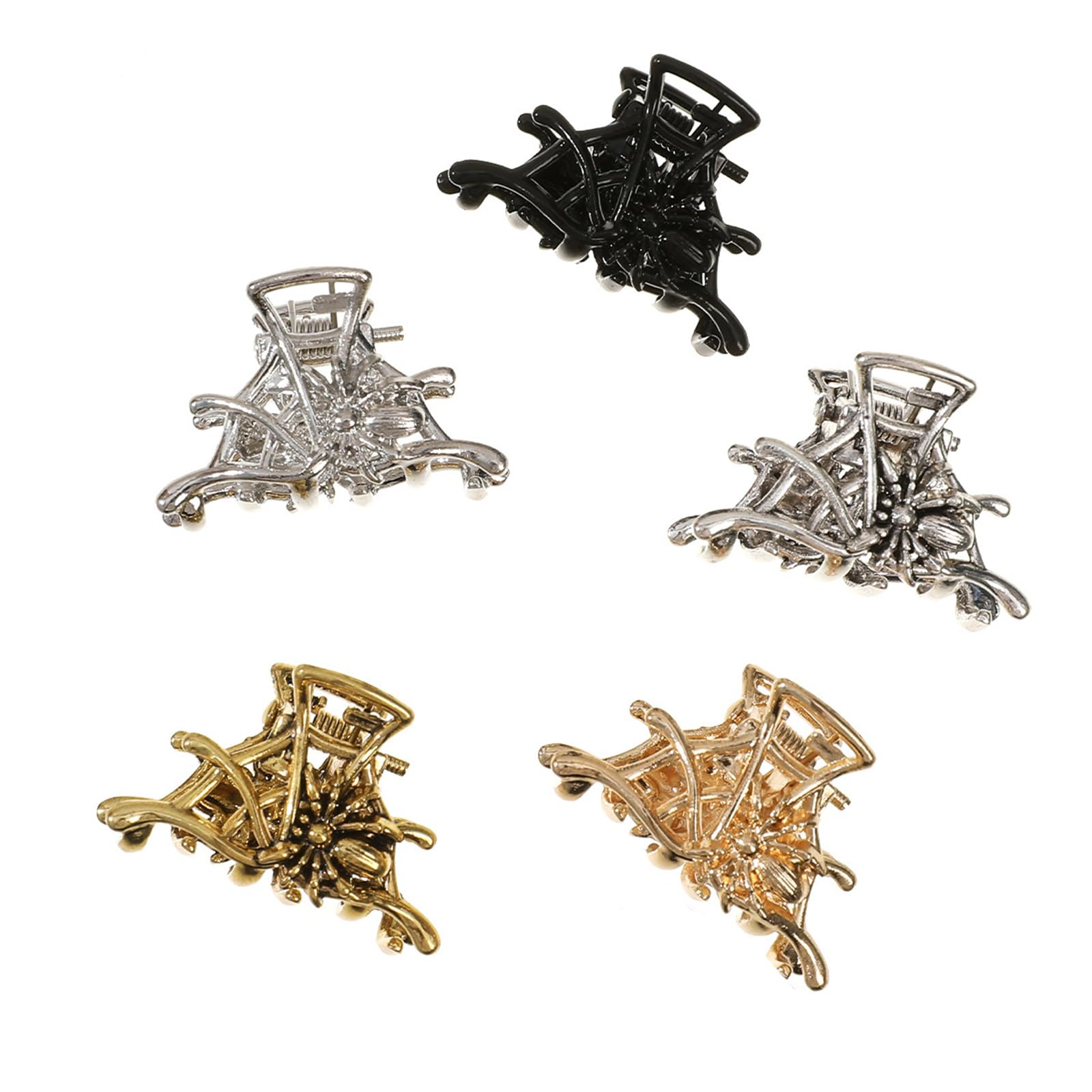 YUXITA 5 Piece Halloween Skull Arachnid Hair Clip Metal Costume Hair Accessories For Adults Party Cosplay