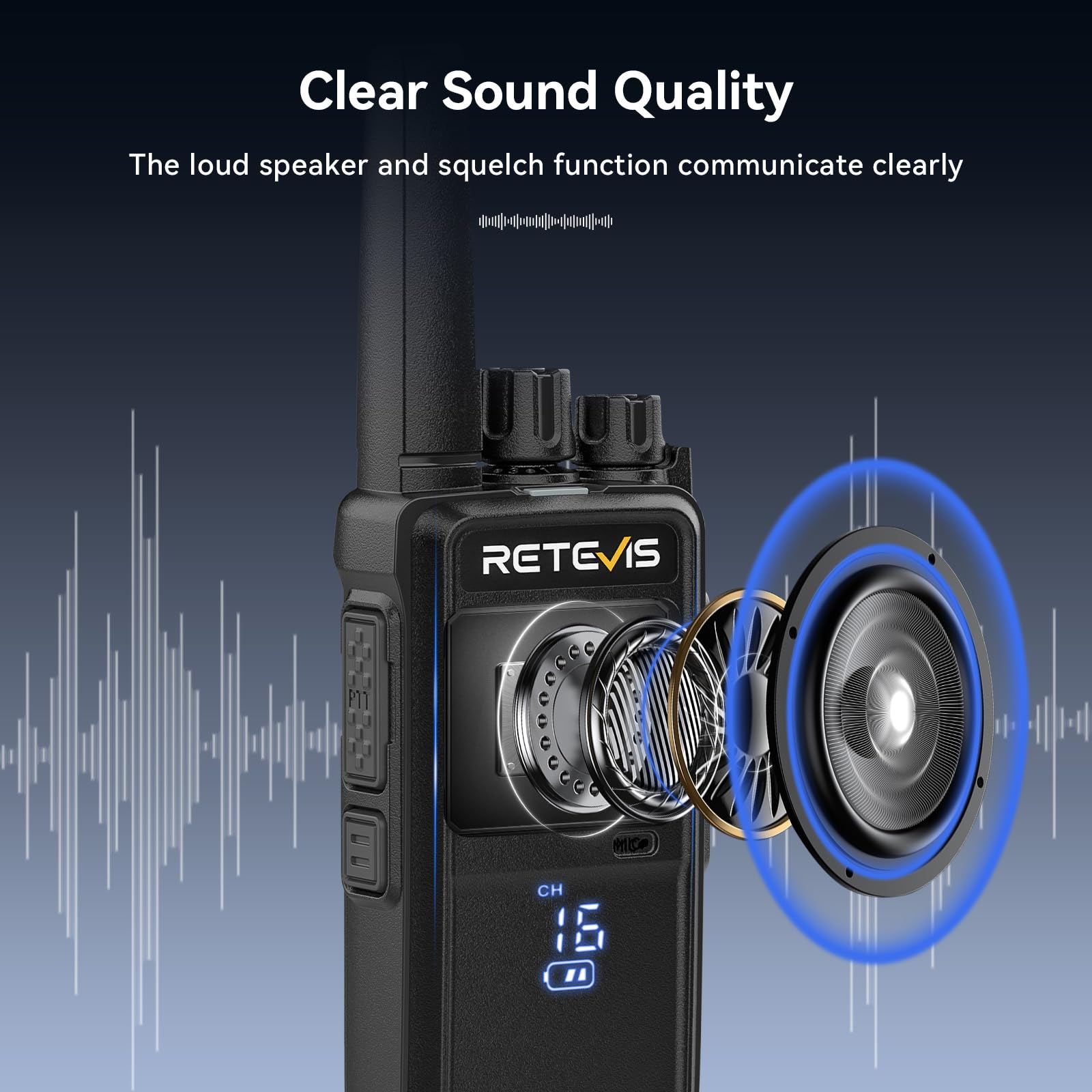 Retevis RT668H Talkie-Walkie, Talkie walkie avec Affichage Caché, Type C 1200mAh VOX, Squelch, Robuste, Talkie Walkie Rechargeable pour Cadeau D'équitation en Famille (2 Pièces, Noir)