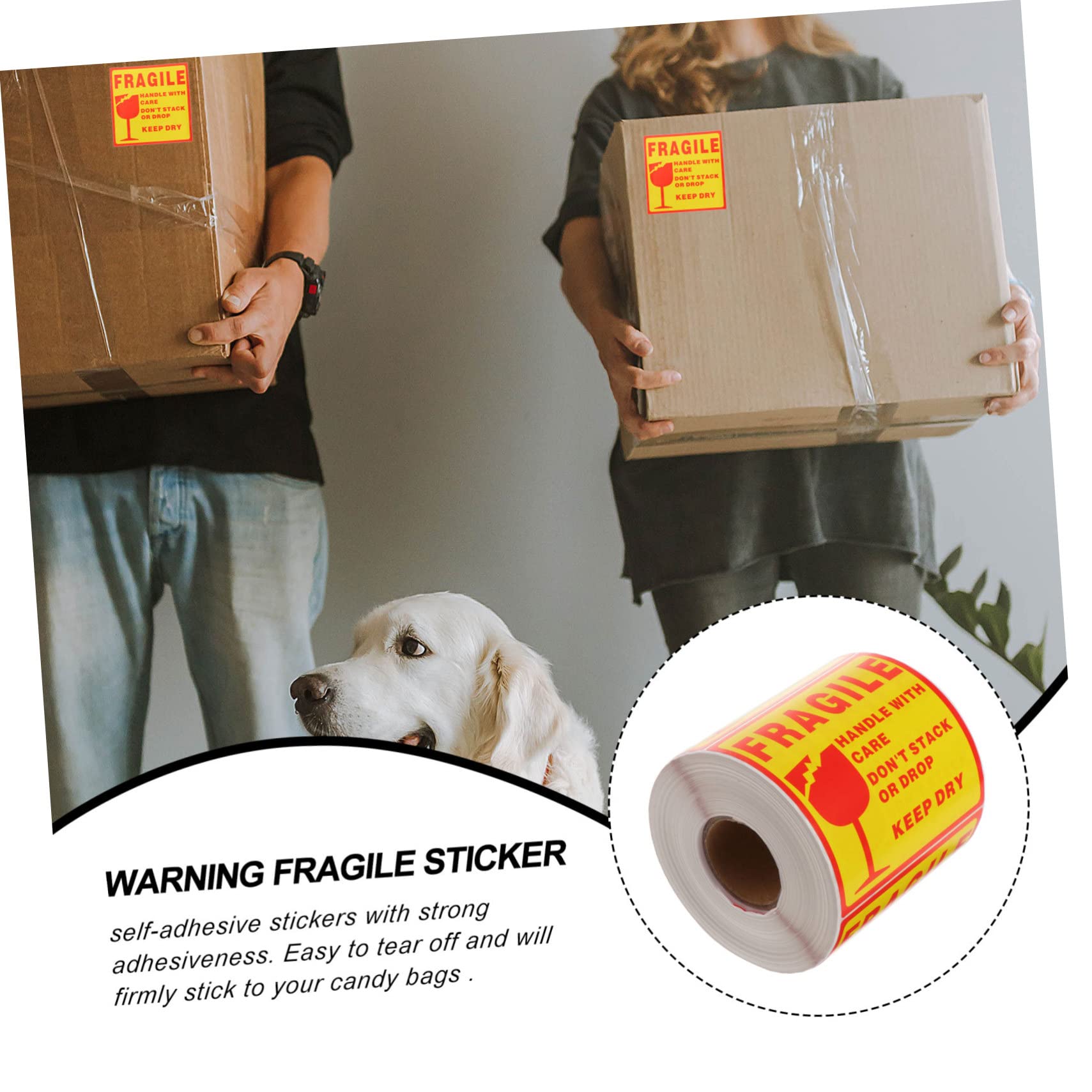 MAGICLULU Etichette Fragili Adesive Per Spedizione Decalcomanie Fragili Per Imballaggio Avvisi Resistenti Per Merci