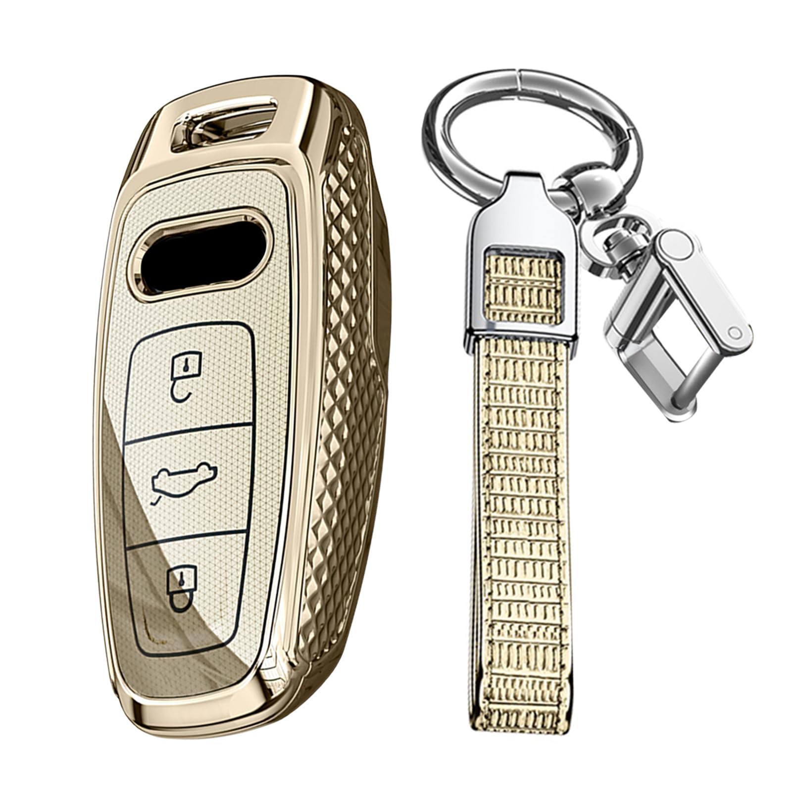 KUNIO Schlüsselhülle Für Audi Keyless Go - TPU Schutzcover Für A3 A6 A7 A8 Q7 Q8 Modelle
