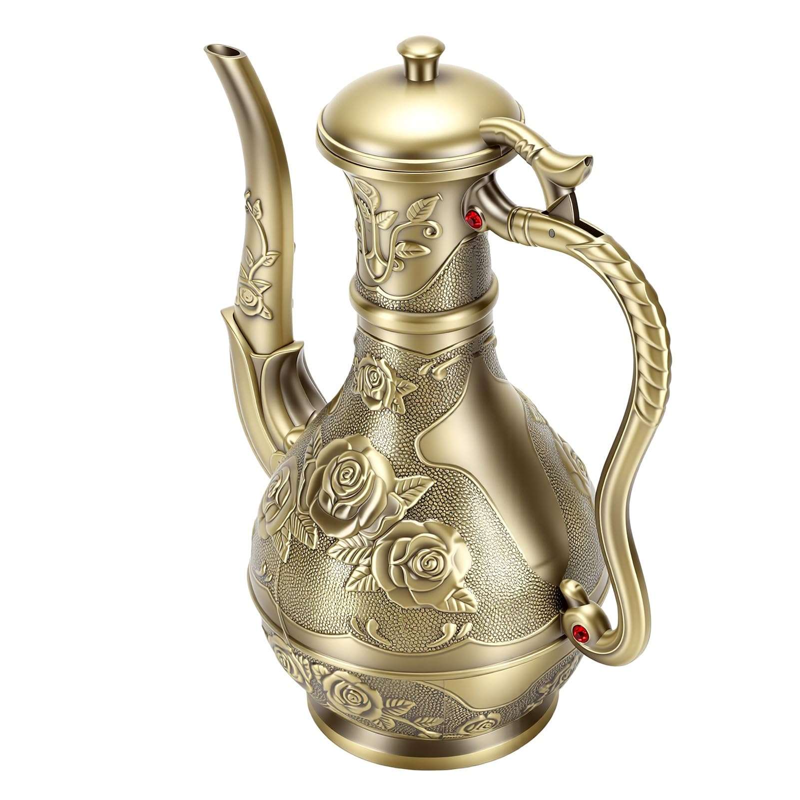 Dzbanek do Herbaty w Stylu Wiktoria skim z Grawerunkiem R anym Metalowy Elegancki Zestaw Parzenia Dekoracyjny Podarunek