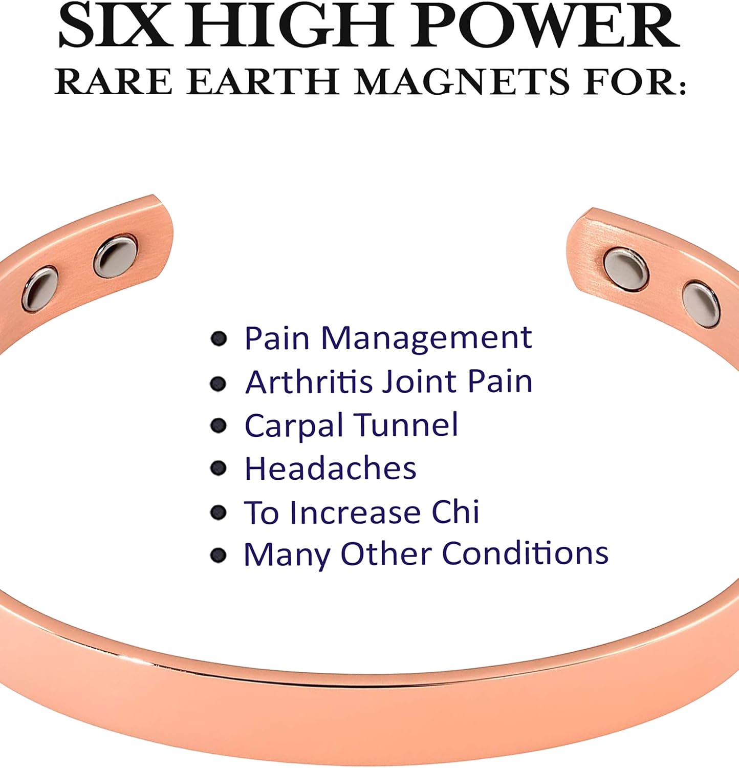 MAGNETJEWELRYSTORE Copper Magnetic Therapy Bracelet High Power Band X-Small