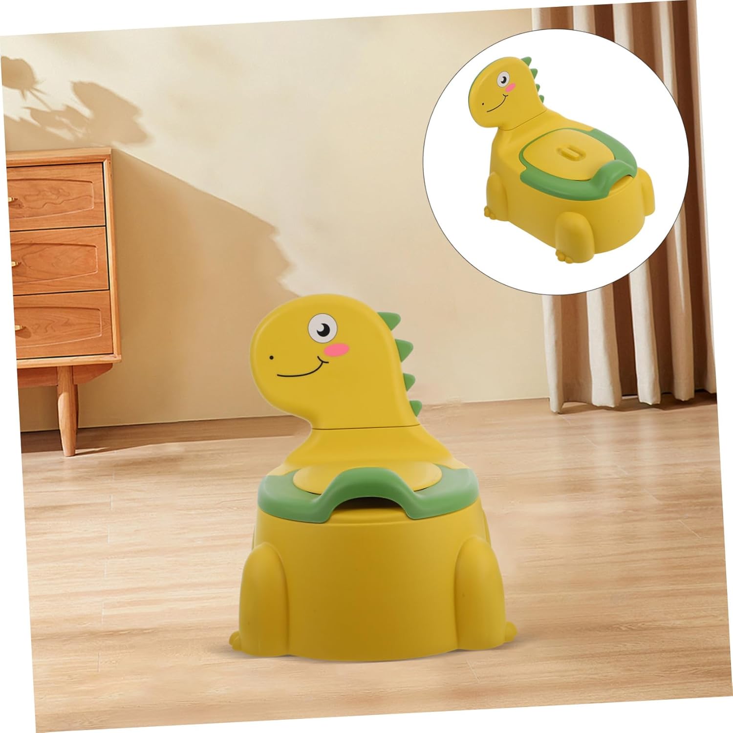Dinosaur Design Portable Potty Training Seat for Boys and Easy Clean with Non Slip Base Sturdy PP Material for Safe Use Go