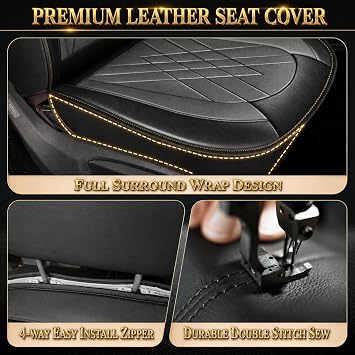 YORKNEIC Car Seat Covers for kia NIRO 2017-2023 2024: 5 Seats Faux Leather Seat Covers Full Set Waterproof Car Seat Protector (2 Row 5 Seat,Black & Grey)