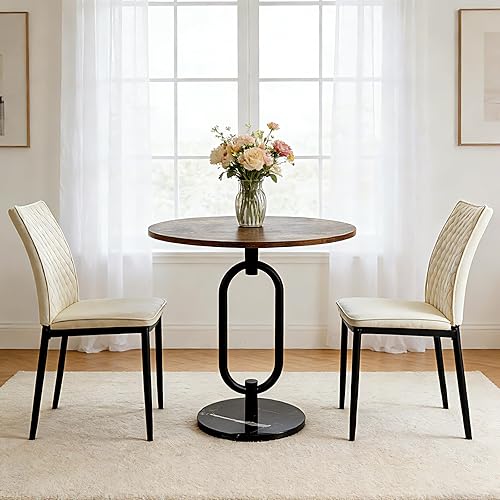 Lightdot Dining Chairs Set of 2, Velvet Comfortable Seats, Mid-Century Modern Living Room Chairs, Upholstered Kitchen Chairs with Wooden Legs and