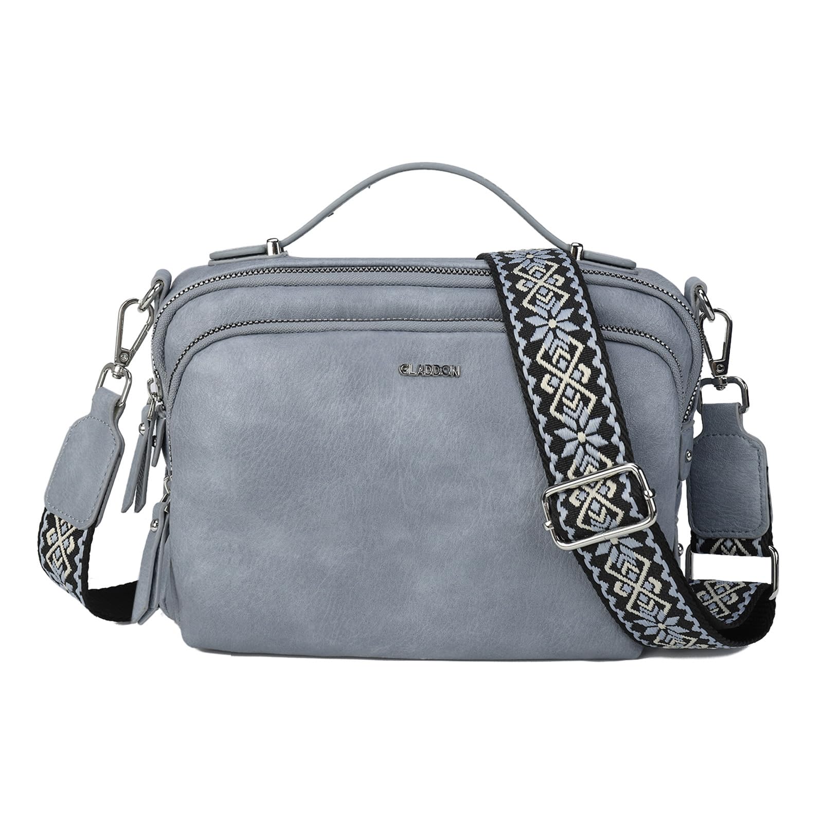 Gladdon Borsa a Tracolla da Donna Con 3 Scomparti Capienti - Alla Moda Con Cinghie Regolabili e Rimovibili in Tessuto Jacquard