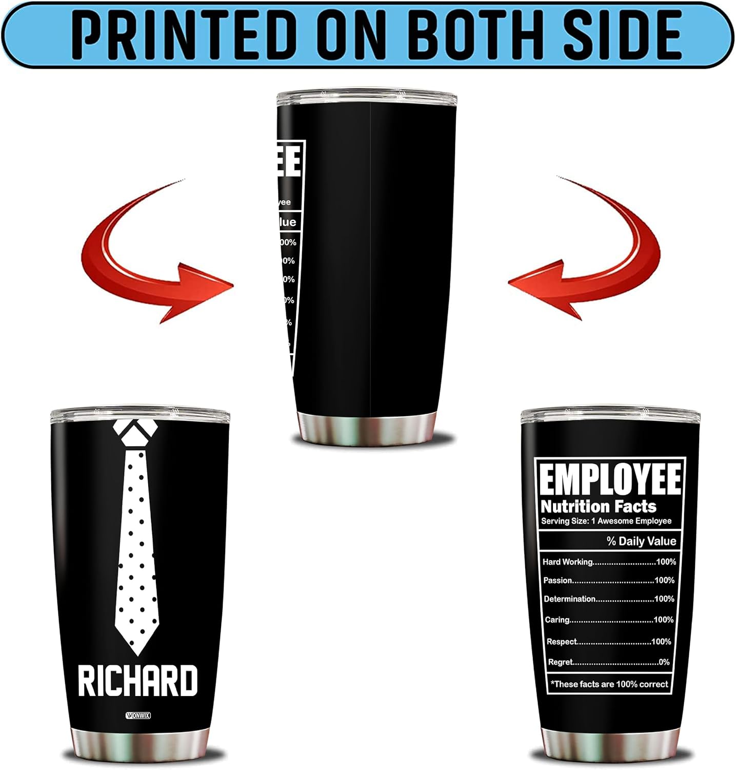 Personalized Employee Gifts For Women Men Tumbler Coffee Mug Travel Cup Water Bottle Gift For Wife Husband Dad Mom Christmas Birthday Valentine 20oz Insulated Stainless Steel With Lid