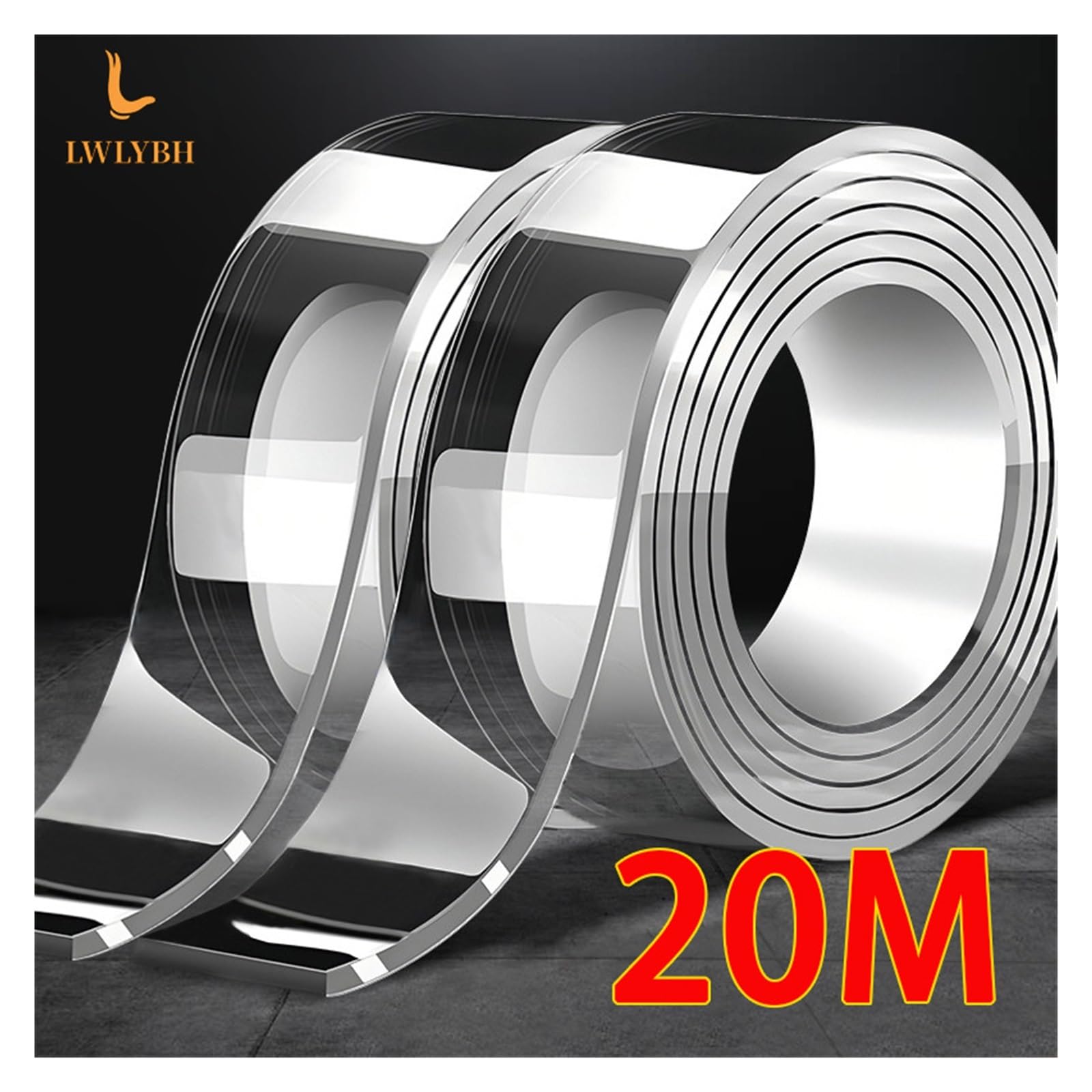 Cinta adhesiva de doble cara extra fuerte, impermeable, transparente, sin dejar rastro, gruesa, reutilizable, decorativa, herramientas for el hogar(20M_2MM_30MM)