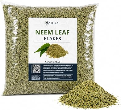 Zatural Pure Neem Leaf Flakes 1 lb 100% Natural & Shade-Dried Raw Neem Leaves for DIY Skincare, Hair Care, and Gardening