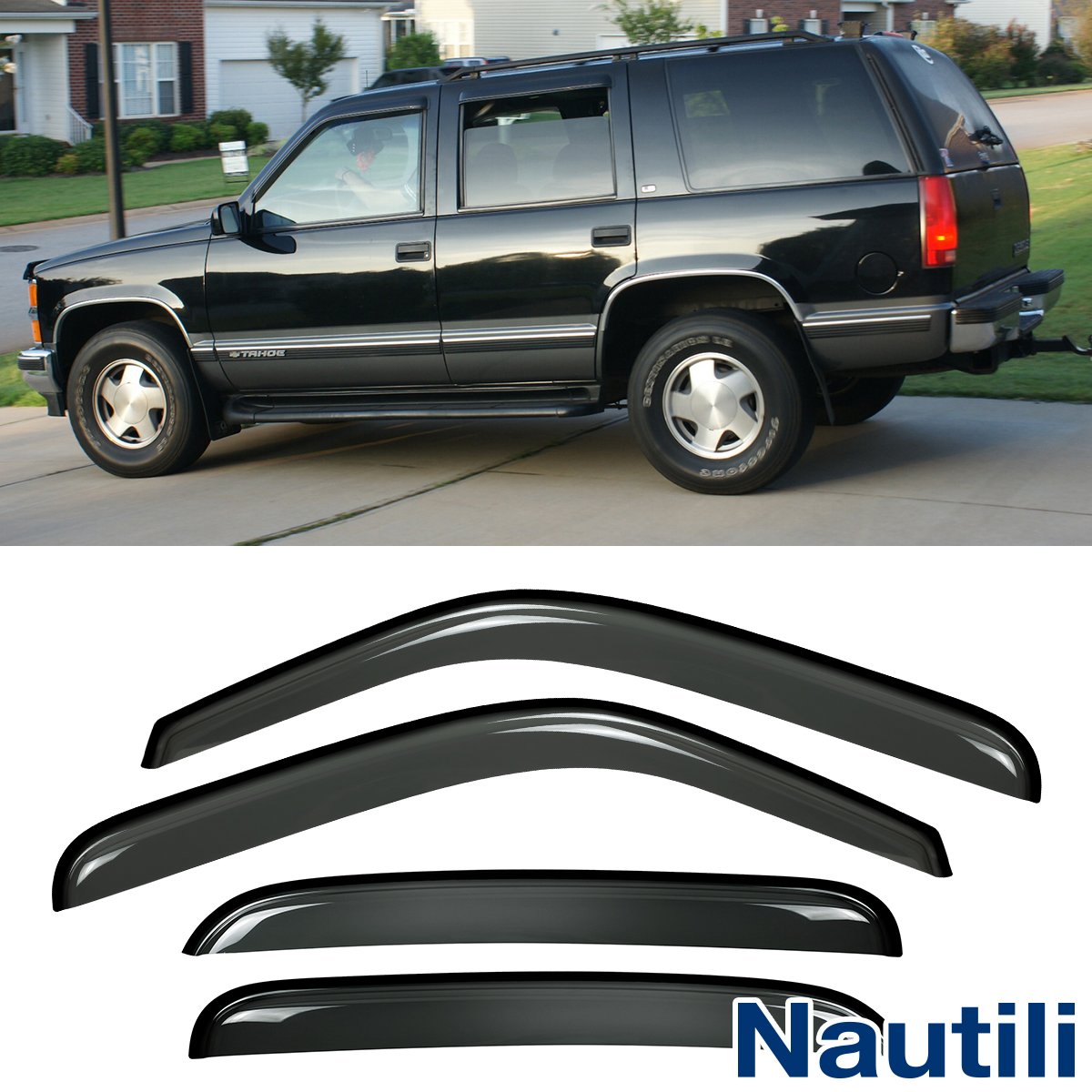 Laprive Auto 4pcs Side Window Deflectors Window Visors for 00-06 Tahoe/Escalade Sun/Rain Guard Visor