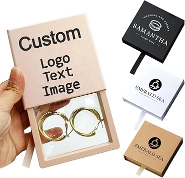 10-100pcs Custom Logo Jewelry Packaging Boxes with 3D Floating PE Film Display Case for Jewelry Displaying and Packaging Earring Boxes Bracelet Boxes Necklace Gift Box