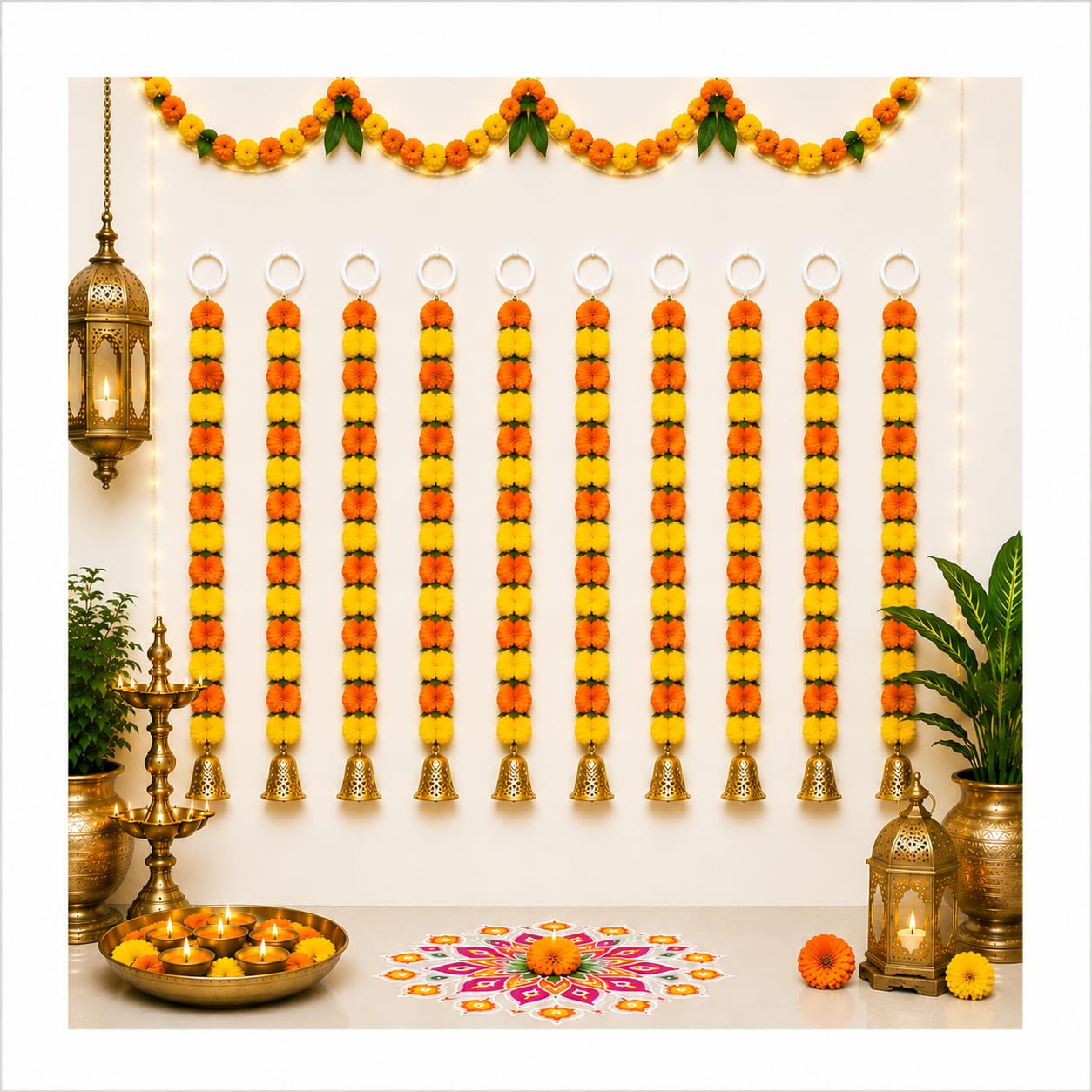 Bindian Pom Pom Chakri - Festive Wall Decor -15 Bindian Pom Pom Chakri - Festive Wall Decor -15
