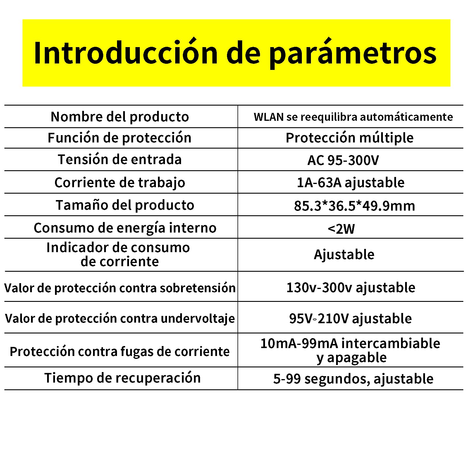 2 contatori intelligenti per consumo di energia elettrico, Wi-Fi, 63 A, CA 230 V, monofase, binario DIN, contatore digitale LCD a colori, interruttore automatico di protezione dalle perdite