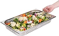 Vista 9 de Restaurantware Met Lux - Sartén de mesa de vapor de 20.5 x 12.8 x 2.5 pulgadas, 1 sartén de hotel de tamaño completo, antiatascos, profundo, sartén