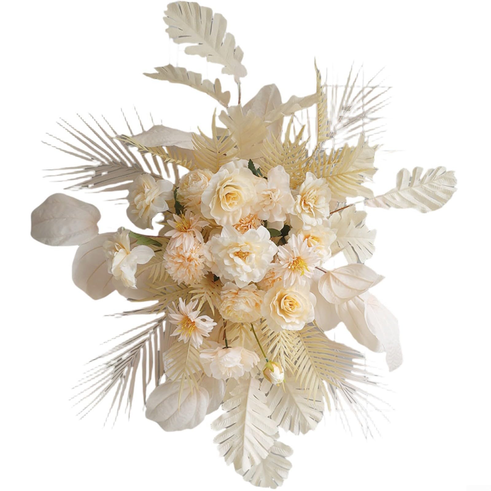 Künstlicher Blumenbogen, 100 x 70 cm, Hochzeitsgang-Dekoration mit Haken zum Aufhängen, für rustikale Zeremonie, Hintergrund, Fotokabine, Rosa
