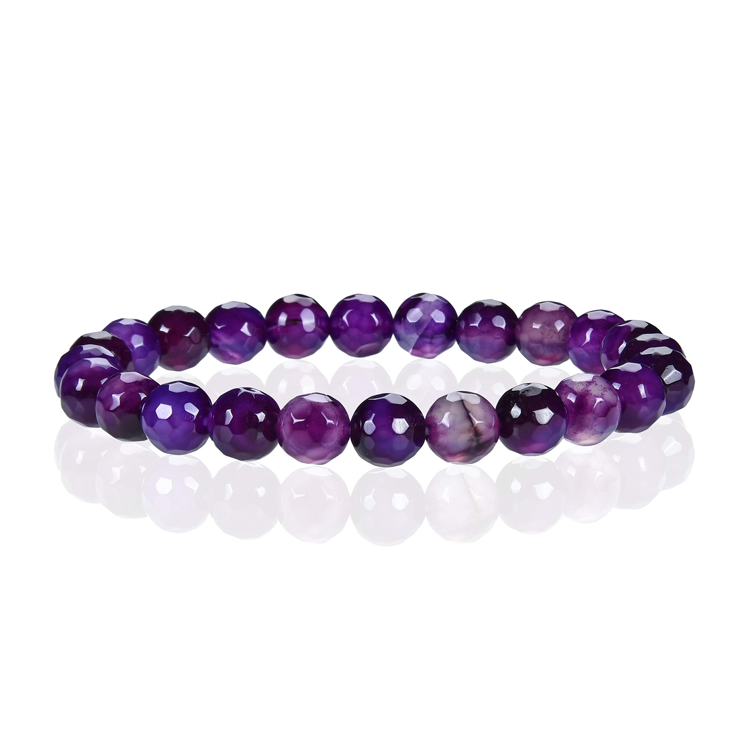 Cherry Tree Collection - Small, Medium, Large Sizes - Gemstone Beaded Bracelets For Women and Men - 8mm Round Beads