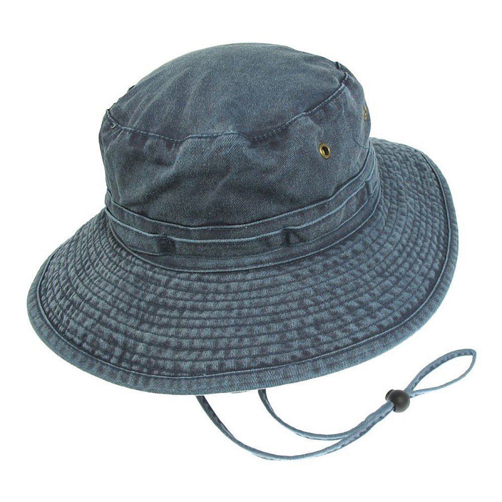 Village Hats Packable Cotton Boonie Hat - Navy Blue Medium