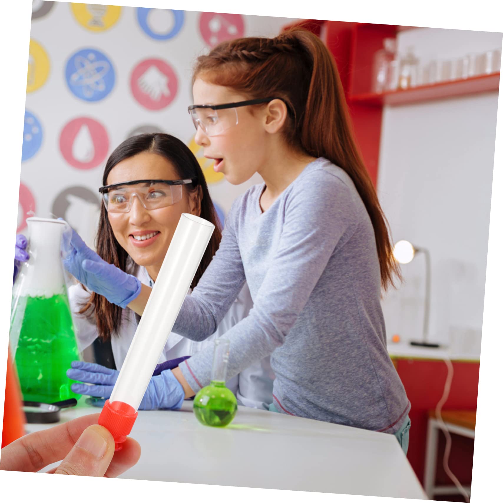 OSOLADY 50 Pack Plastic Test Tubes Sample Vials Long Sample Container Leakproof Storage for Labs Beauty Products Easy to Use