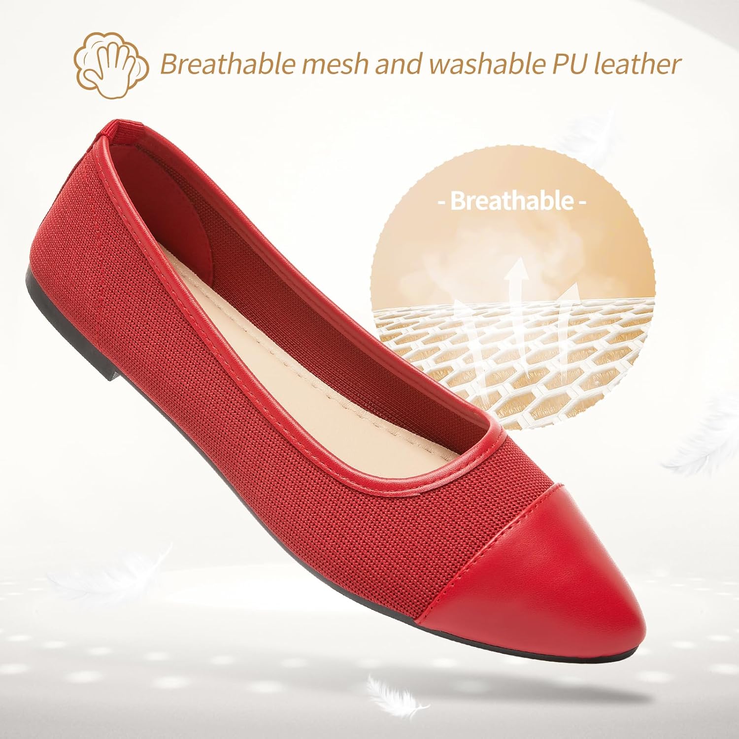 POVOGER レディース ポインテッドトゥ フラット レディース ドレッシーバレエフラット 折りたたみ式 ローヒール ドレスシュー