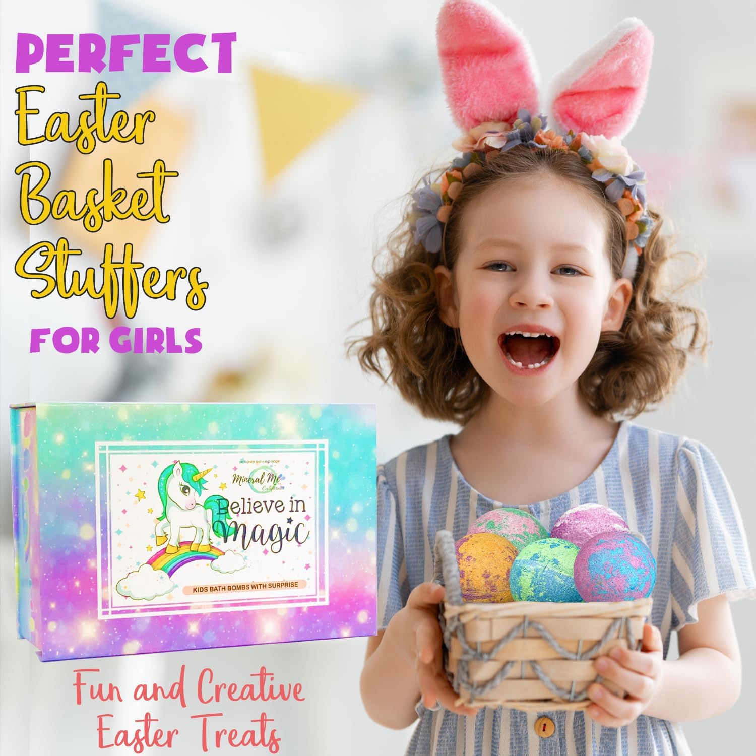 Unicorn Bath Bombs for Girls with Jewelry Inside & Jewelry Box for Kids & Unicorn Bath Bombs for Girls Skin Moisturizing, Natural Bubble Bath Bombs for Kids with Surprise