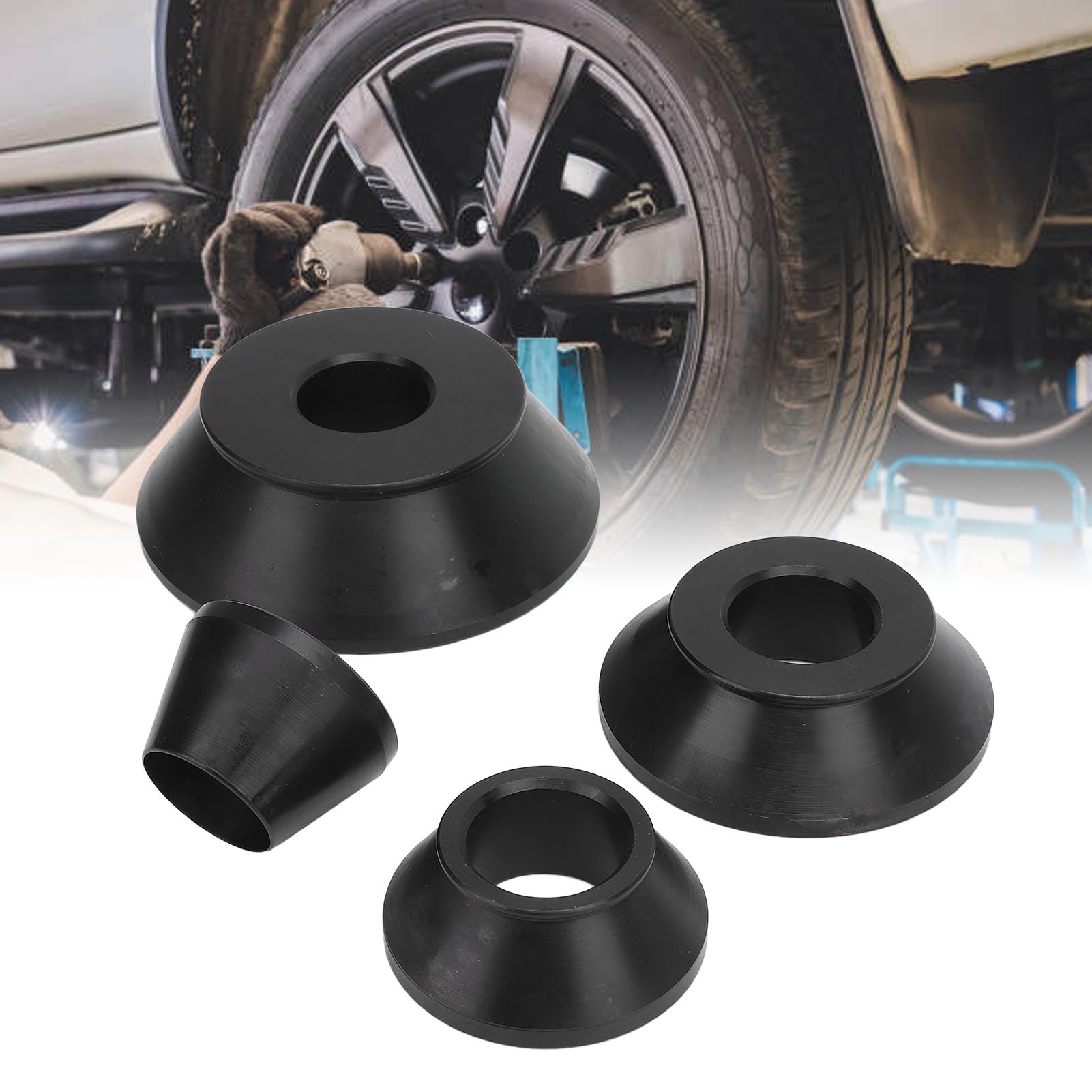 Ausla Machine à équilibrer Les Pneus, en Métal, Manuel, Changeur de Pneus, Cône de Centrage, Jeu de Cônes 38 Mm, pour Arbre D'équilibrage de Roue, SUV, Camion, Caravane avec Trous de
