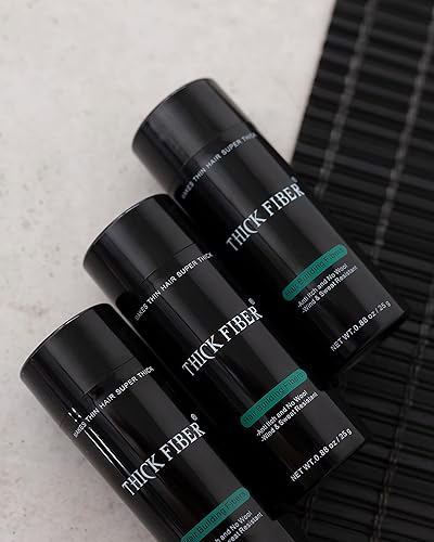 Miniatura 10 de THICK FIBER Fibras capilares para cabello fino y puntos calvos (marrón claro, paquete de 2)  Botella de 0.88 oz  Oculta la pérdida de cabello en