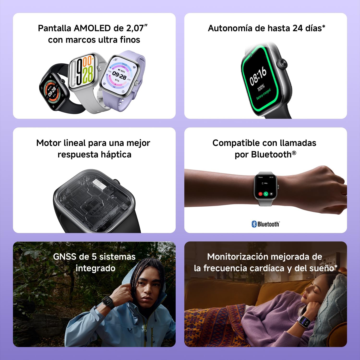 XIAOMI Redmi Watch 5, Reloj Inteligente, AMOLED 53mm, 24 días batería, Llamadas Bluetooth, 150+ Modos Deportivos, Monitor cardíaco, sueño, 5ATM, GPS, Android/iOS, Negro 12
