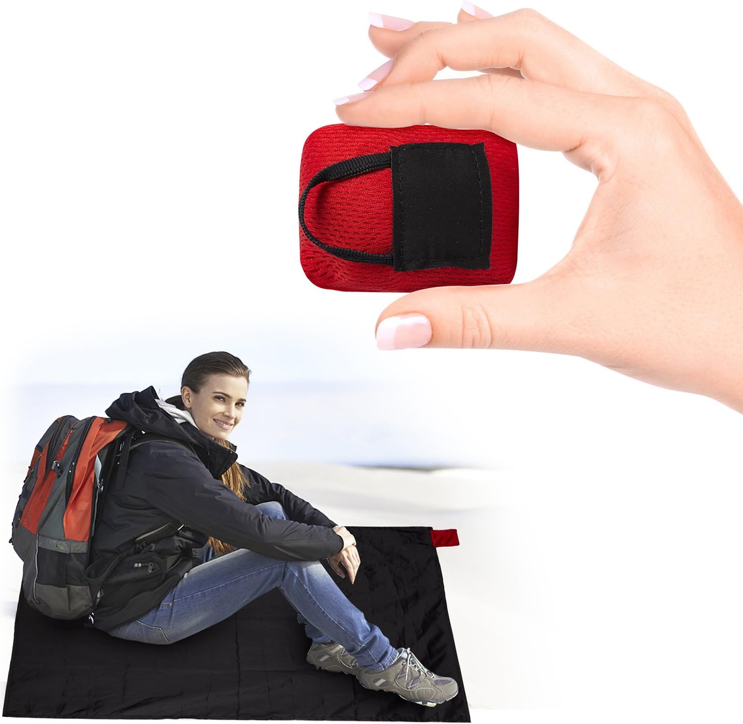 XHJD Outdoor Pocket Blanket Portable Ultralight Mini Waterproof Folding Mat Picnic Beach Camping Hiking Festival Traveling Blanket Mat 43x28 inch