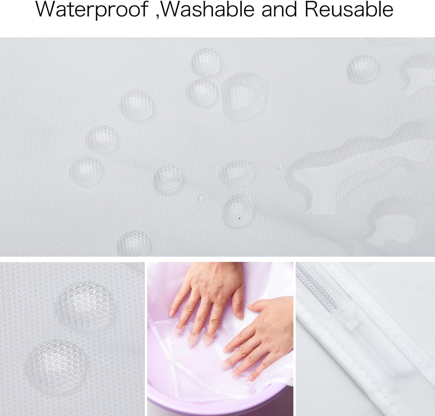 Kntiwiwo 60 inches Garment Bags for Closet Storage with Zipper Clear Garments Bag for Gowns Long, Dresses, Suit, Coat - Set of 20 [Upgraded Version] - Image 6