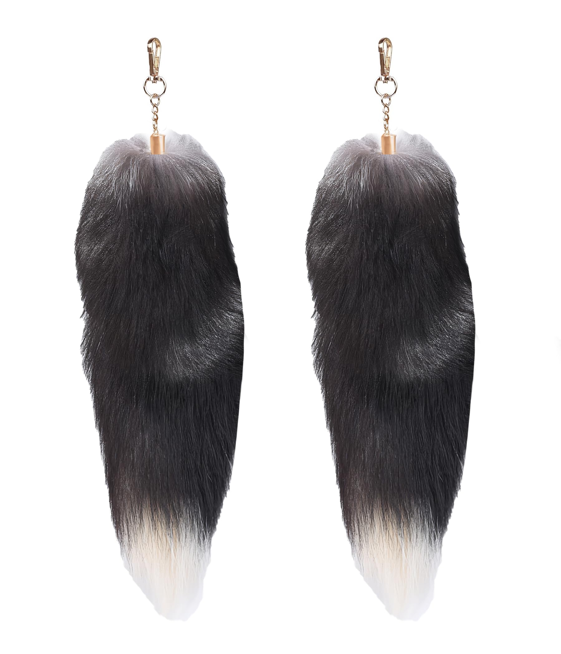 Fluffy Therian fox Tail Keychain - Soft Fur, Realistic Colors, Durable, Perfect for Cosplay, Renaissance Fairs