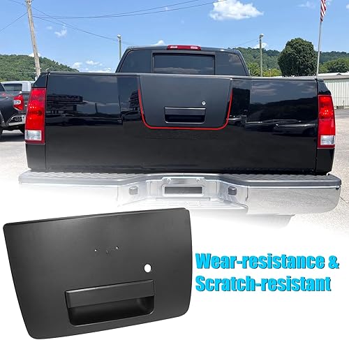 Miniatura 4 de Jaronx Compatible con manija de puerta trasera Nissan Titan 2004-2012, bisel de manija de puerta trasera con orificio de bloqueo de llave, reemplazo