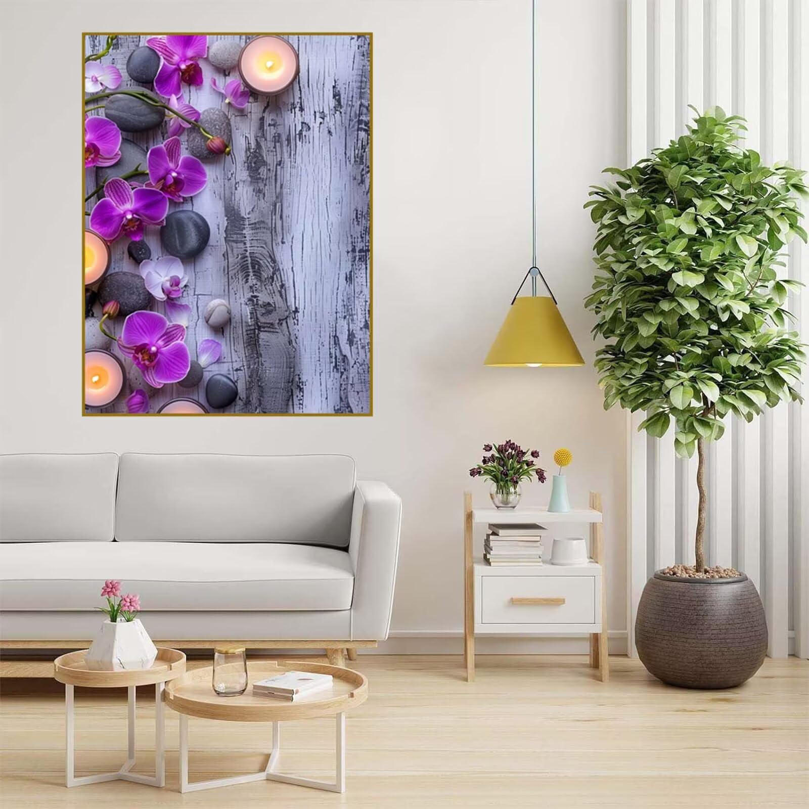 Diamond Painting Blume Malen Nach Zahlen Erwachsene, 5D Diamant Painting Bilder Stein Diamond-painting Mosaikherstellung Bastelset Kinder ab 6 Jahre, Deko Wohnzimmer, Mädchen Geschenke 70x100cm 6X-641