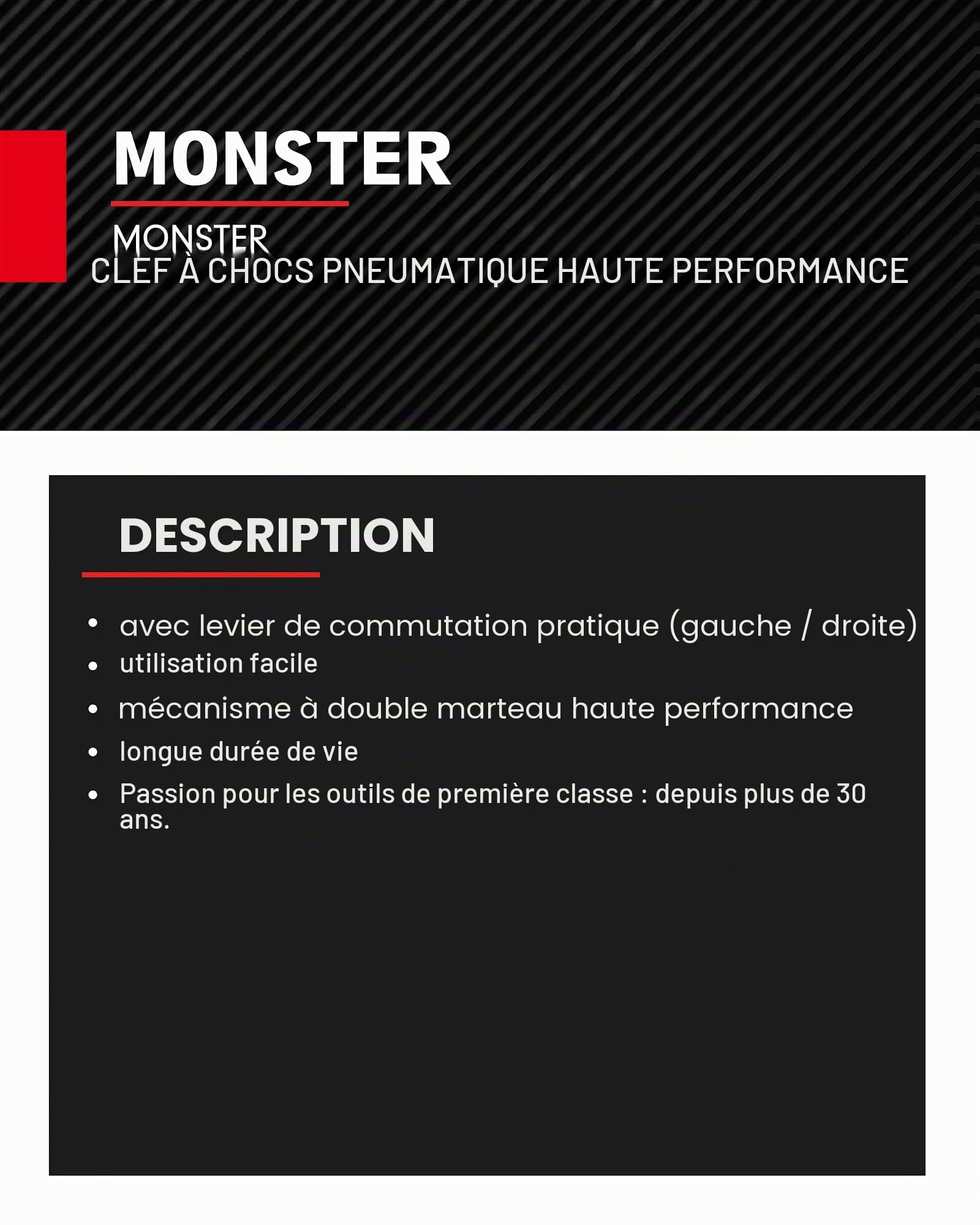 KS Tools 515.3785 Clé à Chocs Pneumatique 3/4" MONSTER Haute Performance | Clé à chocs pneumatique MONSTER 3/4", 1690 Nm