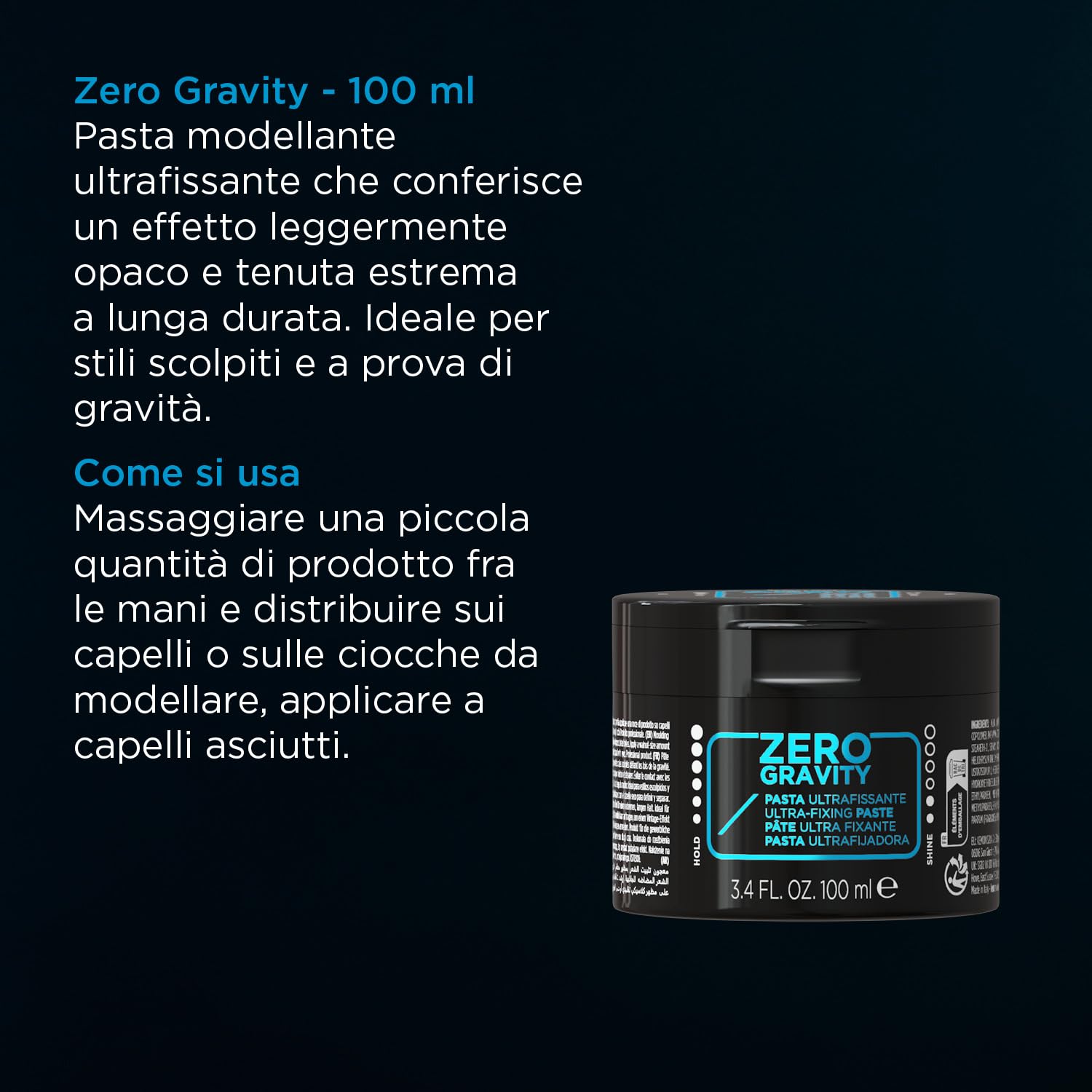 Kemon, Zero Gravity, Ultra-fixing Modelling Compound, Matte Effect and Extreme Long-Lasting Hold Anti-Gravity - Image 2