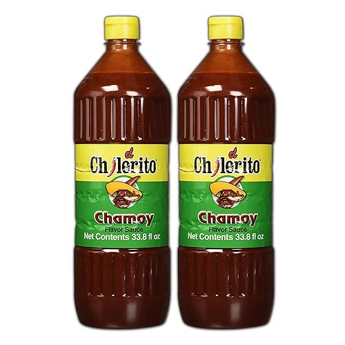 Paquete de salsa Chamoy Incluye dos botellas de 338 onzas líquidas de salsa Chamoy El Chilerito más un imán de refrigerador BELLATAVO La salsa
