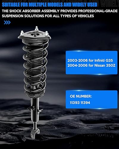 Miniatura 2 de Conjunto completo de puntal delantero y muelle helicoidal para Nissan para 350Z 2004-2006 para Infiniti para G35 2003-2006 KFKGF Quick Strut
