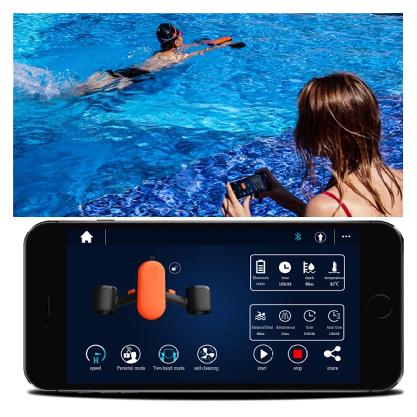 Scooter subacqueo, Sea Scooter, Attrezzatura Subacquea Doppia elica Snorkeling Diving Sea Scooter Attrezzatura for Sport Acquatici per Piscina, Immersioni e Snorkeling