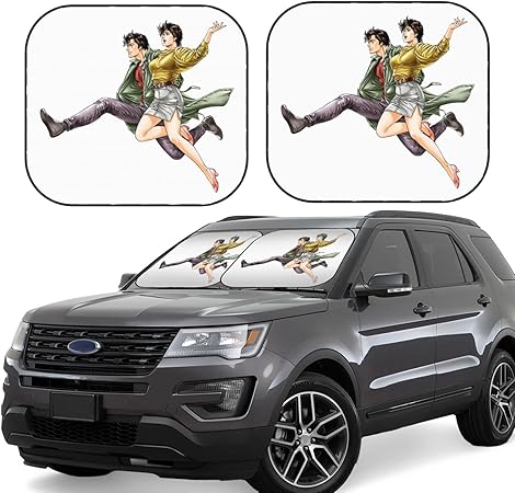 Amazon シティーハンター人気車用品 折りたたみ式車のフロントガラスサンバイザー Uvプロテクションカーフロントサンシェード 便利な収納 日焼け防止 遮光断熱 アンチuv 折りたたみ可能 老化を防ぐ 仮眠 プライバシー保護 暑さ対策 サンシールド 車 バイク 車 バイク